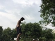 I had high intensity sex training with a fuck buddy in a park near the Tokyo Olympic venue!①