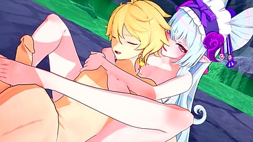 Yumemizuki wet therapy session fucking at onsen - genshin impact hentai