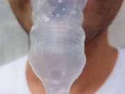 I found used condom at car park so I eat cum , chew it and use condom like bubble gum