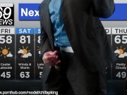 Channel69 News - Black Chubby Weather Man Jacks Slippery Cock Busts Fat Nut, Cums Hard in Suit