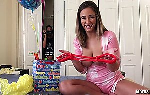 The guy got her girlfriend a threesome with her best friend for her birthday - Naked Girls