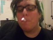 Trashy Transgender Goth Smoking Fetish ~Adorable~