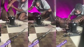 cockold dude chose machine fuck over his cock