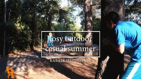 Rosy outdoor casual summer karate selfdefense