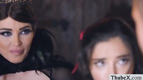 Skinny small boobs brunette tbabe natalie mars delight 3some