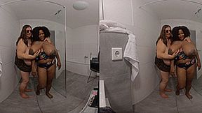 VR180 3D - Maja and Pam take a Hot Shower (Clip No 2876 - wmv version)