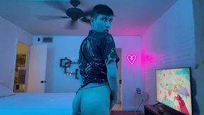 living life and self playing with my glow butt plug