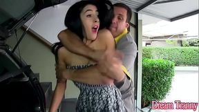 Perverted Gardener Barbarously Pounds Hot and Sexy Tgirl Mariana Lins