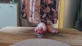POV - Part 3 - Barefeet Trampling after sharp HighHeels on cock - full weight, real penis with happy end & Cumshot