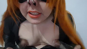 Full Version: Sissy Black Widow Lactates and Grows her Tits until they are Hanging low, then Whips them with a Vacuum Milking Machine.