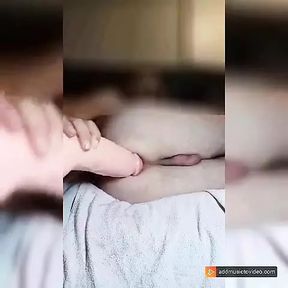 Anal stretching with big dildo