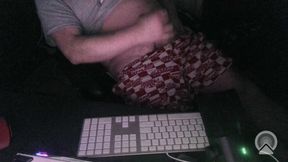 Night Time Masturbation tease at my computer with the webcam on and the night time ready for action