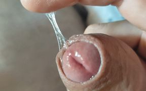 Boy Explores the Super Pre Cum of the Big Cock.