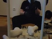 Mx teen jerks off in gear
