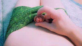 Guy in Beautiful Green Swimming Trunks Erotically Massages His