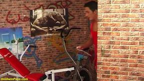 Fat grandma banged by her fitness coach