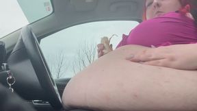 At my fattest!! Stuffing my face with McD’s in my Car- I barely fit!!