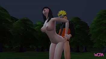 Naruto having sex with Hinata in the middle of the forest