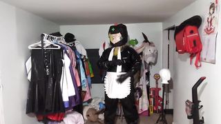 Powerful vinyl Kigurumi Dual Layered Breathplay and Viberator