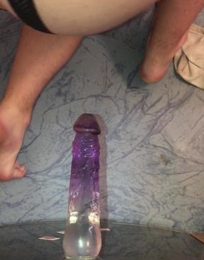 Ass riding on my dildo cock