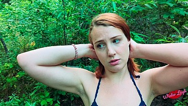 Redhead Winter Leigh Sucks My Huge Cock in the Woods