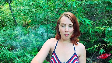 Redhead Winter Leigh Sucks My Huge Cock in the Woods