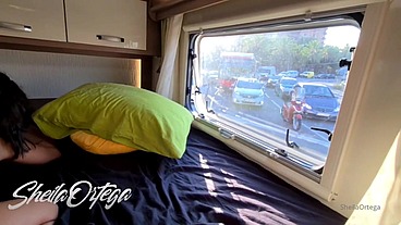 (THREESOME+SQUIRT) Jade Presley and I let ourselves be FUCKED by a big cock in a motorhome