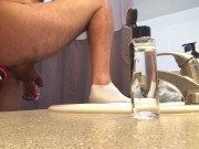 My stepbrother is such a smart guy. Suction cup silo + Massager = vibrator. Want his load