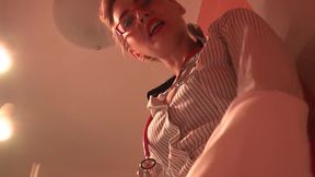 Blonde Doctor Pisses in the Toilet