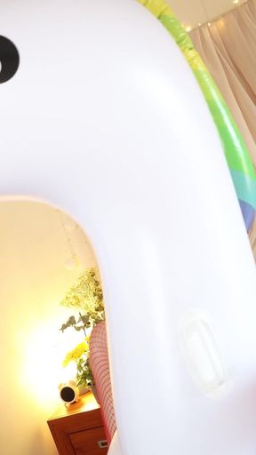 Stepsister Masturbates with Her Stepbrother's Inflatable Toy