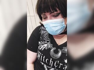 Rock teen rubs her vagina in a public washroom????