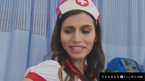 Korra del rio: hot trans nurse relieves patients stress with her cock