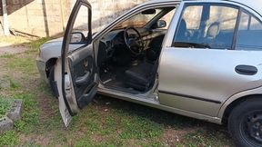 While pumping car pedals I masturbate and end up in my pants (3)