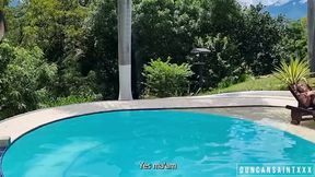 horny housewife fucks the pool boy