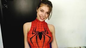 CREMPIE Spider-Girl gets cum on her pussy Cosplay Spider-Girl