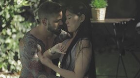 Asian Girl Katana Sucks Off Hung Inked Stud Before Outdoor Fucking