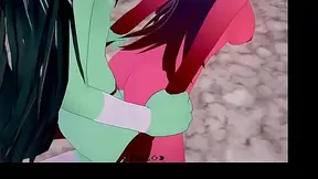 Thick-Cocked Monster Girl Battles in Harem Ecchi Anime