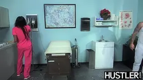 Latina nurse Sadie Santana gets both holes stretched hard