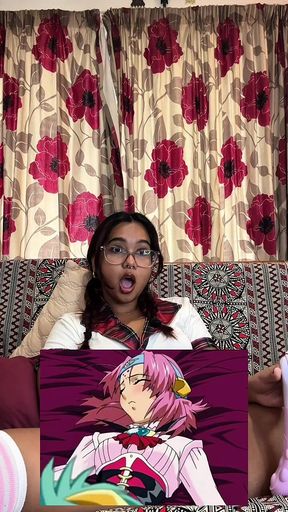 Petite Desi Mia Z reacts to hentai GTS Viper ep 1