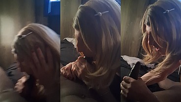 Tranny Kristin Starr sucks a BBC ever so slowly!