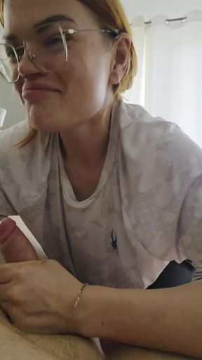 My roomate just wanted to suck my dick. She didnt want my cum in her mouth, but still i cum and she make buble   Clip 1