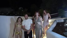 night time orgy around the villa pool