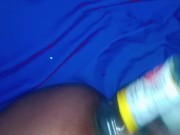 Huge bottle destroys my teen pussy