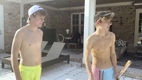 Bored Step Brothers Jesse Bolton & Fap Bailey Get Insane While Cleaning The Pool - BrotherCrush