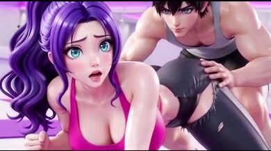 Yoga teacher fucks her nude student raw in hentai class