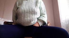 Risky Office Solo Masturbation - Cutie releases on her clothes