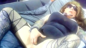 Shemale with massive cock stretches tight pussy raw anal sloppy wet messy