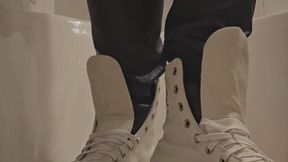 White Leather Platform Converse Crushing Some Lemons!