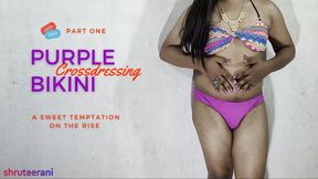 PURPLE BIKINI - CROSSDRESSING BY INDIAN SHEMALE