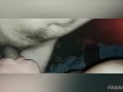 Mamada profunda y húmeda hasta tragar todo el semen, el disfruta follar mi boca